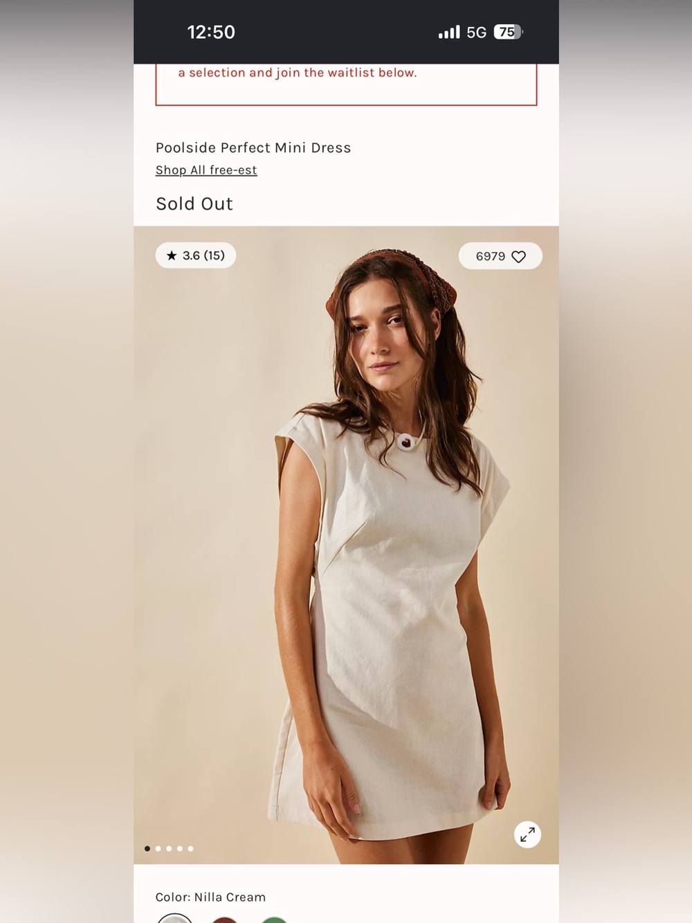 Nilla Cream Poolside Perfect Mini Dress